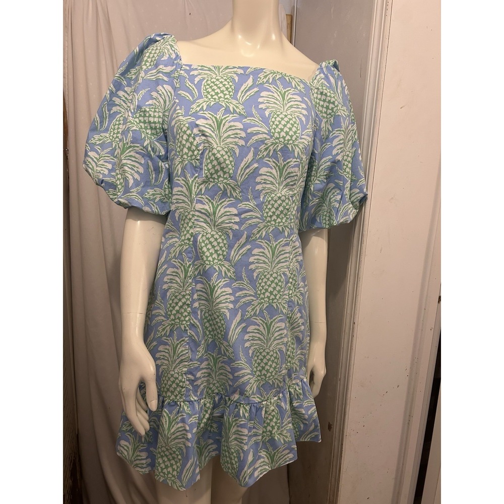 Women's Crown & Ivy Midi Dress Green And Blue , Tiered, Size 6